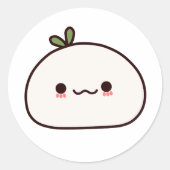 Kawaii Mochi-Plant Ronde Sticker (Voorkant)