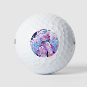 Kawaii Moe Pastel Space Astronaut Anime Meisje Golfballen (Voorkant)