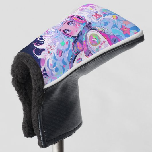 Kawaii Moe Pastel Space Astronaut Anime Meisje Golfheadcover (3/4 voorkant)