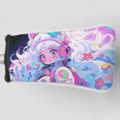 Kawaii Moe Pastel Space Astronaut Anime Meisje Golfheadcover (Voorkant)
