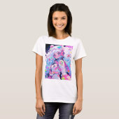 Kawaii Moe Pastel Space Astronaut Anime Meisje T-shirt (Voorkant volledig)