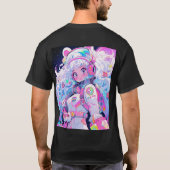 Kawaii Moe Pastel Space Astronaut Anime Meisje T-shirt (Achterkant)