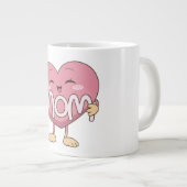 Kawaii Moeder Hart Knuffel Design Grote Koffiekop (Voorkant rechts)