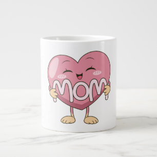 Kawaii Moeder Hart Knuffel Design Grote Koffiekop