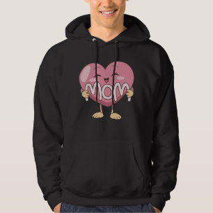 Kawaii Moeder Hart Knuffel Design Hoodie