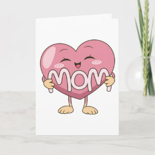 Kawaii Moeder Hart Knuffel Design Kaart