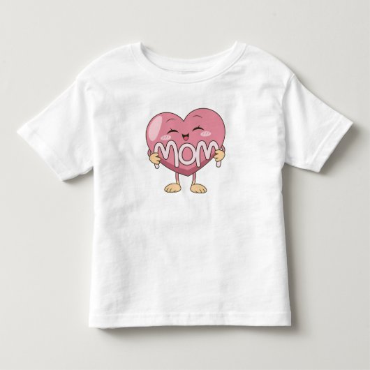 Kawaii Moeder Hart Knuffel Design Kinder Shirts (Voorkant)