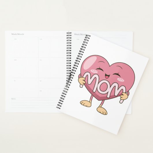 Kawaii Moeder Hart Knuffel Design Planner (Display)