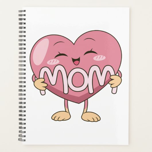 Kawaii Moeder Hart Knuffel Design Planner (Voorkant)