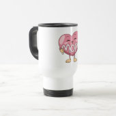 Kawaii Moeder Hart Knuffel Design Reisbeker (Voorkant links)