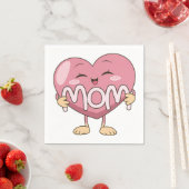 Kawaii Moeder Hart Knuffel Design Servet (Insitu)