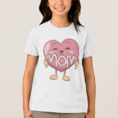Kawaii Moeder Hart Knuffel Design Tri-Blend Shirt (Voorkant)