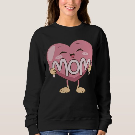 Kawaii Moeder Hart Knuffel Design Trui (Voorkant)