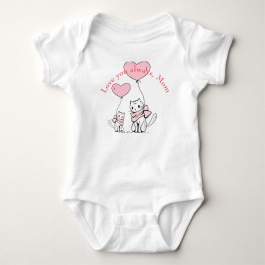 Kawaii Moeder Kat & Kitten Aangepast Romper (Voorkant)