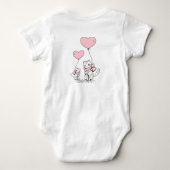 Kawaii Moeder Kat & Kitten Aangepast Romper (Achterkant)