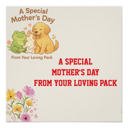 Kawaii Moederdagkaart - Van The Pack Perfect Poster (Voorkant)