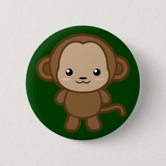 Kawaii Monkey Ronde Button 5,7 Cm (Voorkant)
