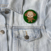 Kawaii Monkey Ronde Button 5,7 Cm (In situ)
