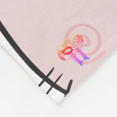 Kawaii Monogrammed Kitten Theme Fleece Blanket (Hoek)