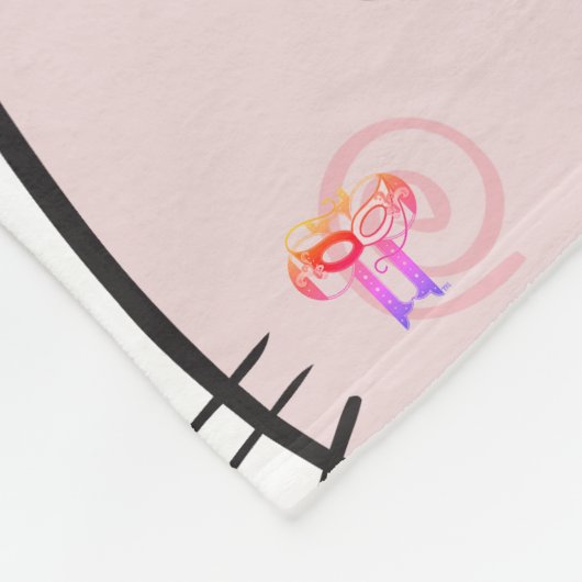 Kawaii Monogrammed Kitten Theme Fleece Blanket Deken (Hoek)