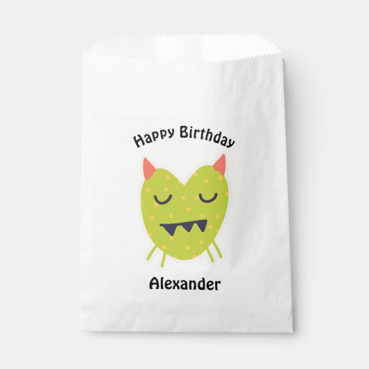 Kawaii Monster Birthday Favor Bag Bedankzakje (Voorkant)