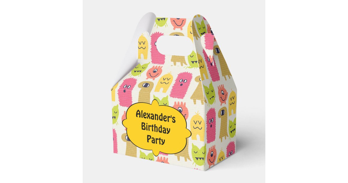 Kawaii Monster Birthday Party Favor Box Bedankdoosjes Zazzle.nl