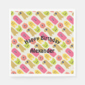 Kawaii Monster Birthday Party Napkin Servetten (Voorkant)