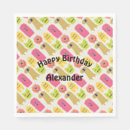Kawaii Monster Birthday Party Napkin Servetten