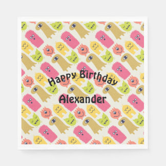 Kawaii Monster Birthday Party Napkin Servetten