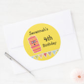 Kawaii Monster Birthday Sticker Classic Round (Envelop)