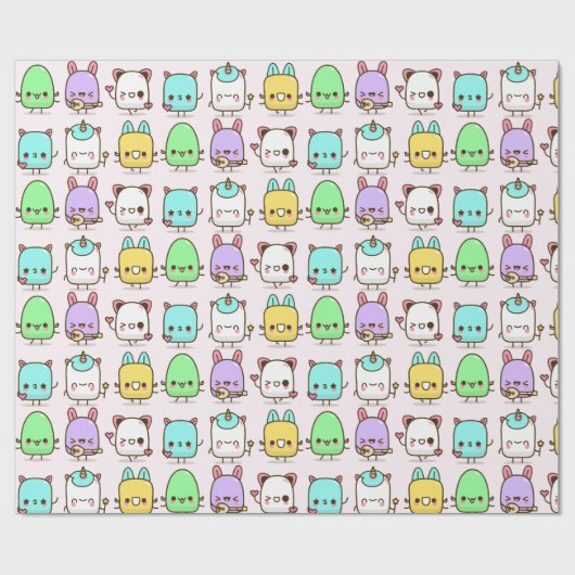 Kawaii Monsters Cadeaupapier (Vlak)