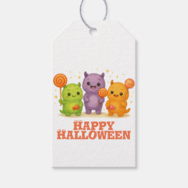 Kawaii Monsters & Lollipops Halloween Cadeaulabel