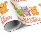 Kawaii Monsters & Lollipops Halloween Cadeaupapier (Rol Hoek)
