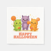 Kawaii Monsters & Lollipops Halloween Favoriete Ta Servet (Voorkant)