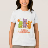 Kawaii Monsters & Lollipops Halloween Favoriete Ta Tri-Blend Shirt (Voorkant)