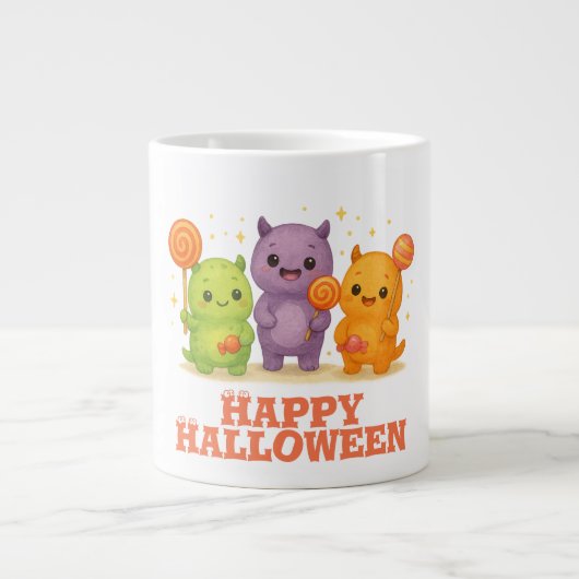 Kawaii Monsters & Lollipops Halloween Grote Koffiekop (Voorkant)