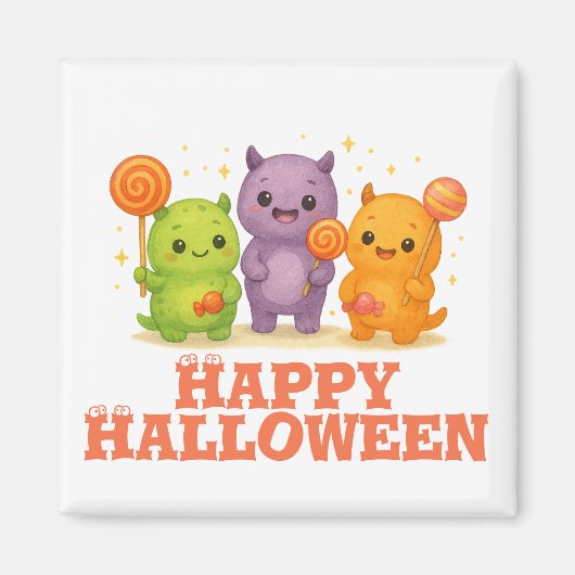 Kawaii Monsters & Lollipops Halloween Magneet (Voorkant)