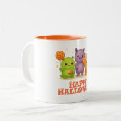 Kawaii Monsters & Lollipops Halloween Tweekleurige Koffiemok (Voorkant links)