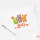 Kawaii Monsters & Lollipops Halloween Vierkante Sticker (Envelop)