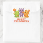 Kawaii Monsters & Lollipops Halloween Vierkante Sticker (Tas)