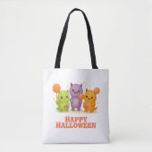 Kawaii Monsters & Lollipops Schattigee Halloween T Tote Bag (Voorkant)
