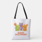 Kawaii Monsters & Lollipops Schattigee Halloween T Tote Bag (Achterkant)