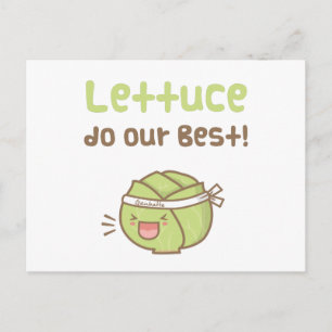 Kawaii Mooie Sla Doe Ons Best Puns Voedsel Humor Briefkaart