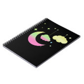Kawaii Moon en Clouds Pastel Gothic Art Notitieboek (Linkerzijde)