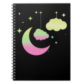 Kawaii Moon en Clouds Pastel Gothic Art Notitieboek (Voorkant)