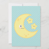 Kawaii Moon en Stars Baby Shower Invitations Kaart (Voorkant)