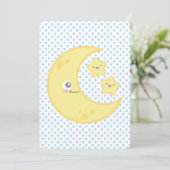 Kawaii Moon en Stars Baby Shower Invitations Kaart (Staand voorkant)