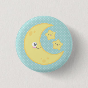 Kawaii Moon en Stars Button