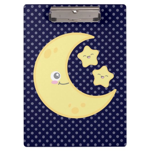 Kawaii Moon en Stars Clip Board Klembord (Voorkant)