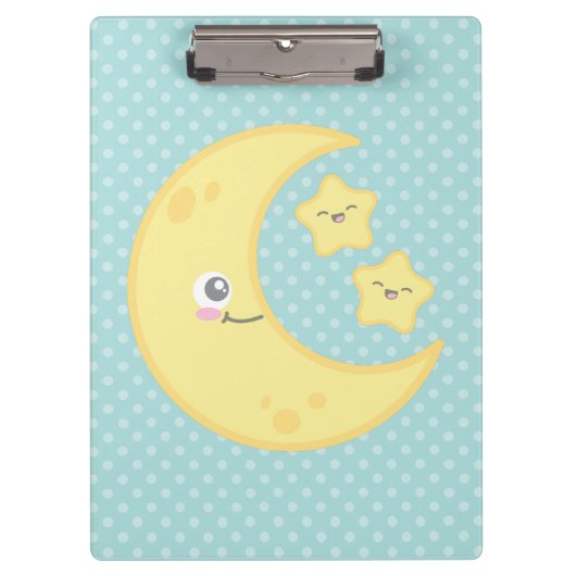 Kawaii Moon en Stars Clip Board Klembord (Voorkant)